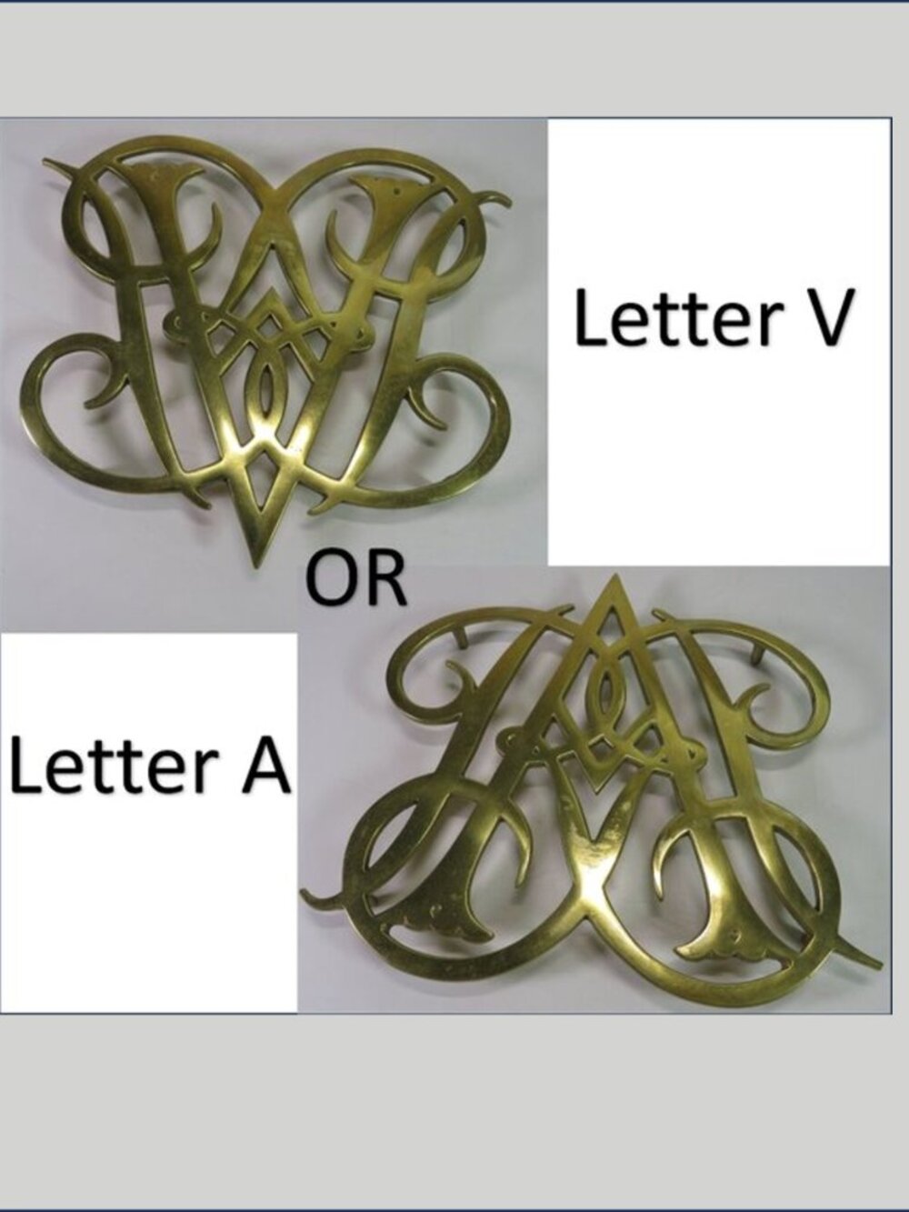 VTG Virginia Metalcrafters Brass Queen Anne Cypher Trivet Williamsburg CW10-10
